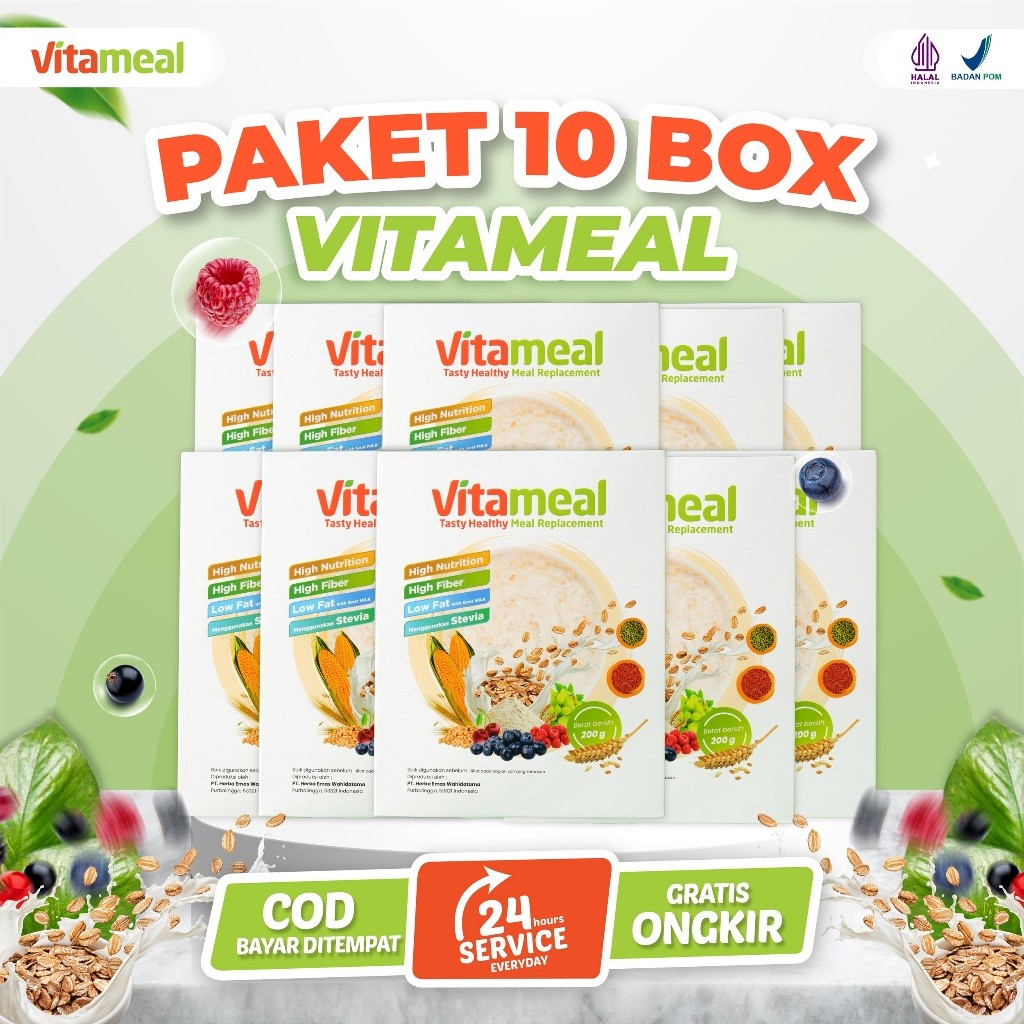 

Harga Terjangkau VITAMEAL Paket 10 Box Sereal Sehat Multigrain Ampuh Menurunkan Gula Darah Tinggi Mencegah Diabetes Kolesterol Asam Lambung Maag 04
