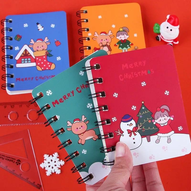 

4 pcs/lot Christmas Snowman Santa Claus Elk A7 Coil Notebook Mini Diary Journal Pocket Notepad Office School Learn Supplies