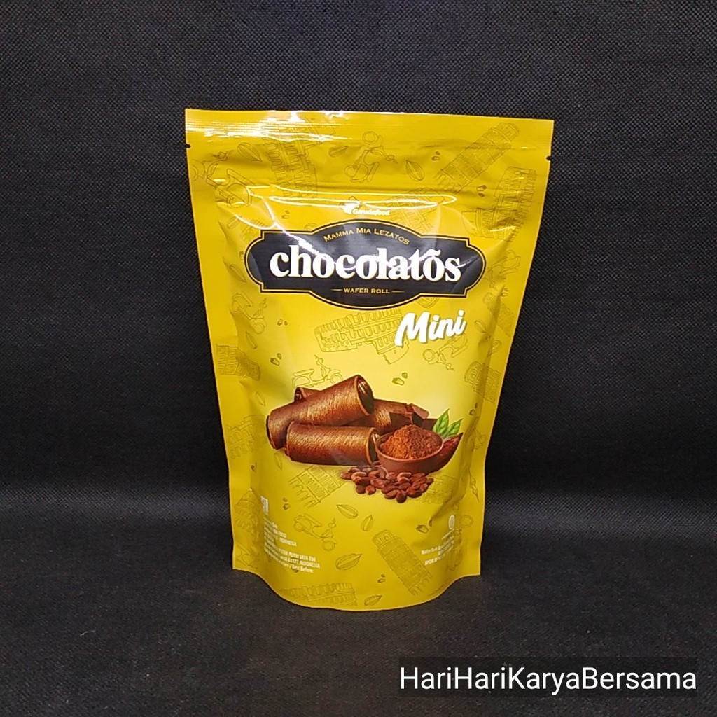

MAKANAN RINGAN GARUDA CHOCOLATOS WAFER ROLL MINI POUCH 70GR