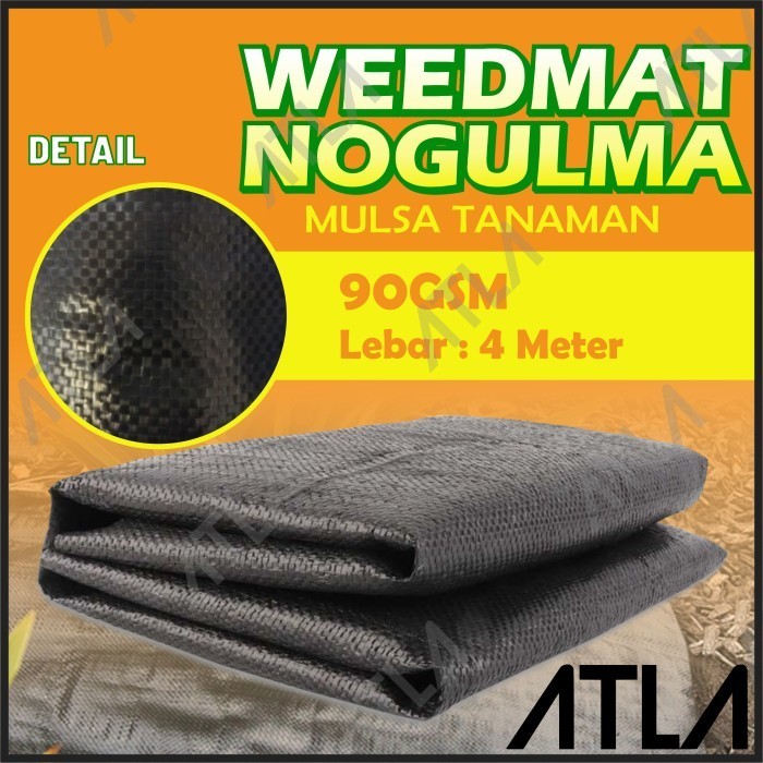 Mulsa Weedmat Hitam 90 GSM 4 Meter Mulsa Gulma Plastik Terpal Penutup Tanaman Rumput 4M 4Meter Ecer
