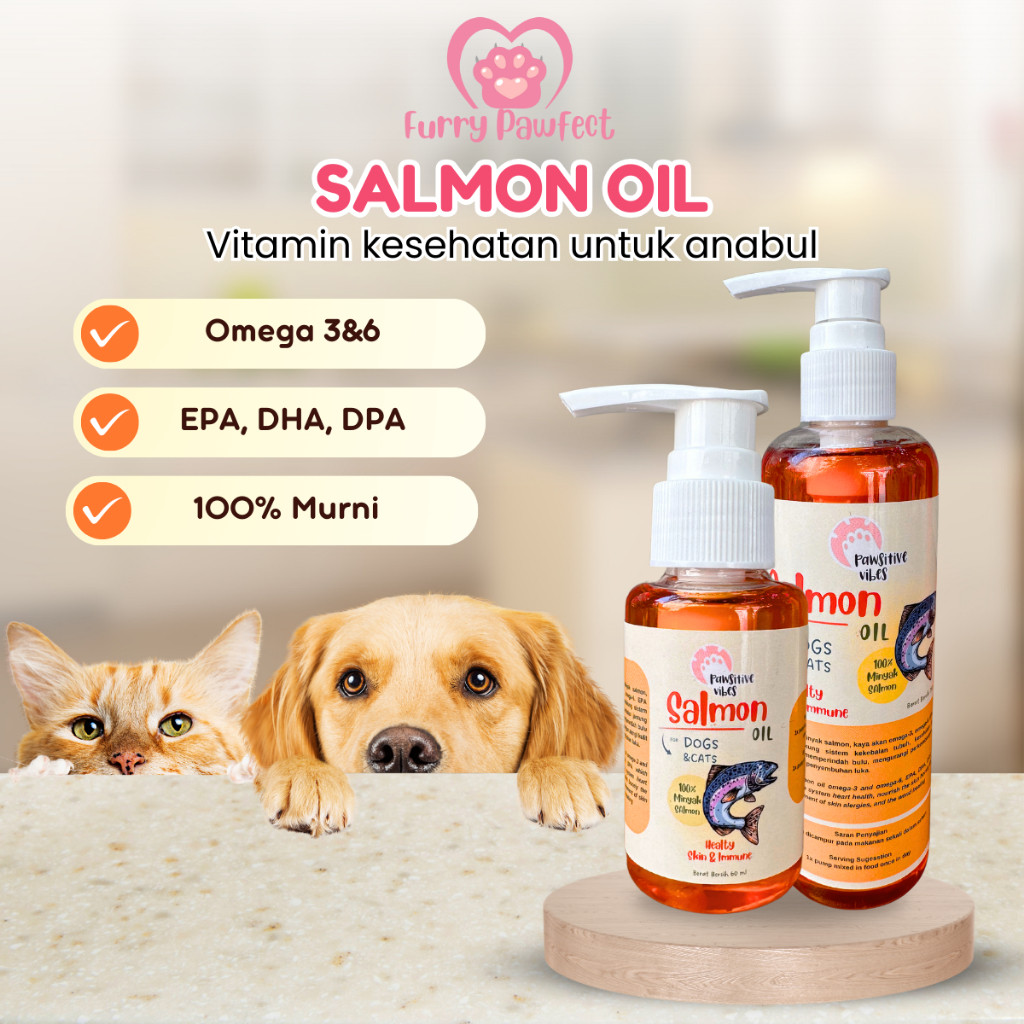 Minyak Salmon Murni 100% - Minyak Salmon Kucing Anjing Murni Minyak Ikan Salmon Tanpa Pengawet - Sal
