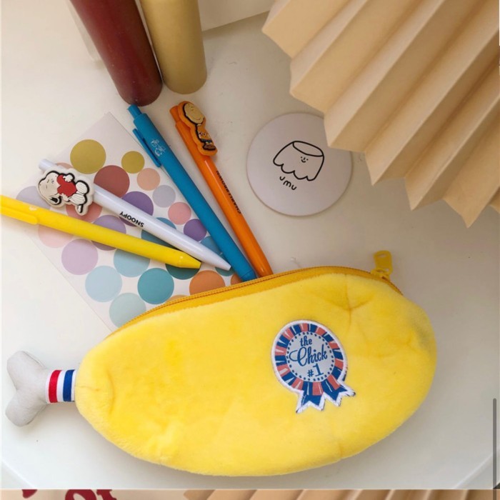 

RB Kotak Pensil Boneka Bulu Lucu FRIED CHICKEN Edition Gwiyeo Pencil Case Stationery Bag Kawaii Doll