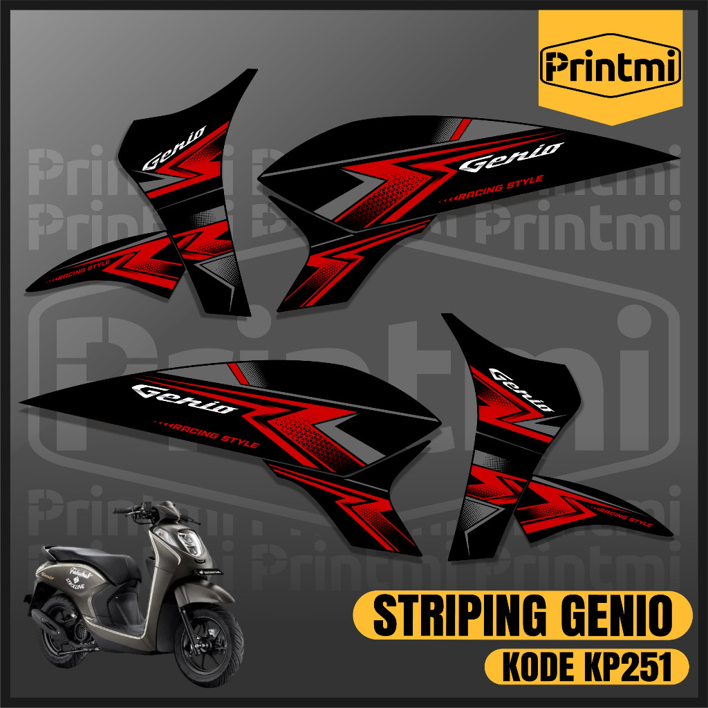 Striping Stiker Motor Genio CBS ISS Variasi List Skotlet