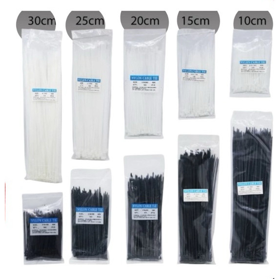 

Kabel ties 10cm 15cm 20cm 25cm 30cm isi 100pcs putih hitam kabel ties Cable Tie