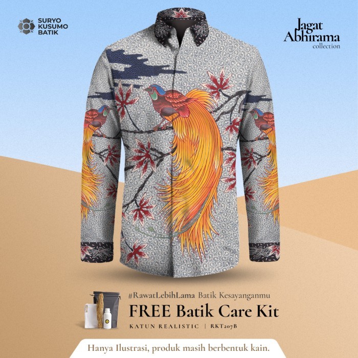 Suryo Kusumo Batik - Kain Batik Tulis Katun Lukis Exclusive  - Cendrawasih Biru