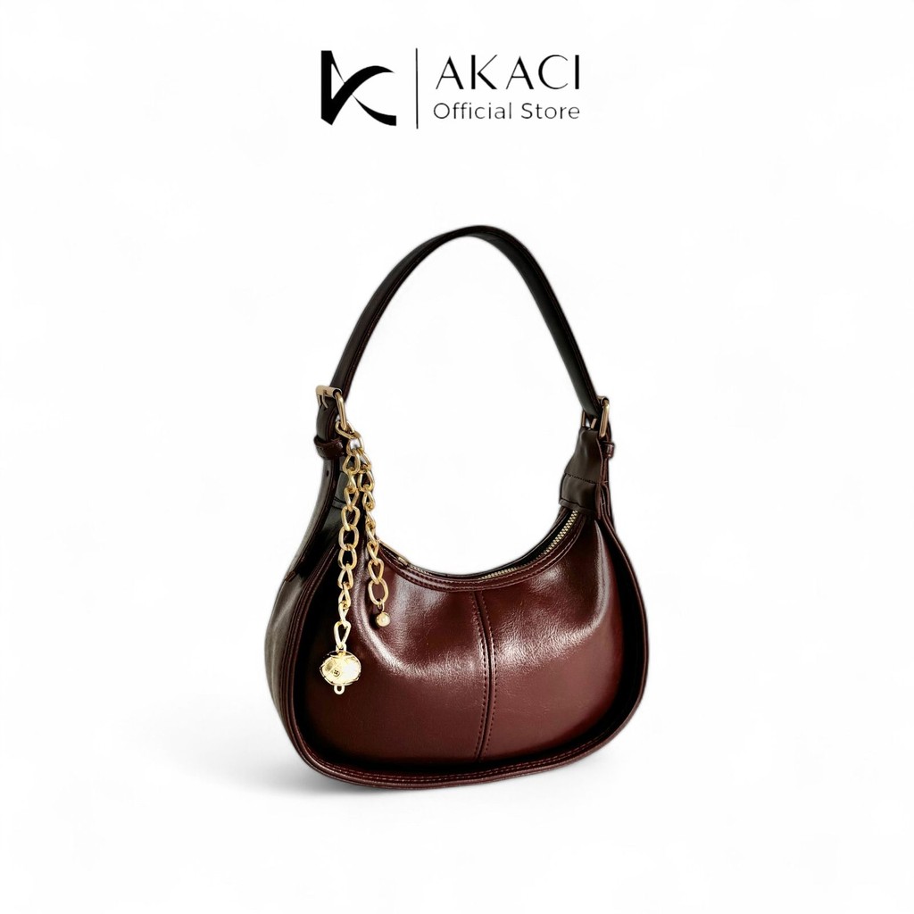 Tas Selempang Shoulder Bag Aruna 09 8398 Bahan Lexus 1 Ruang Terbaru Half Moon Bag Murah Mewah Lucu