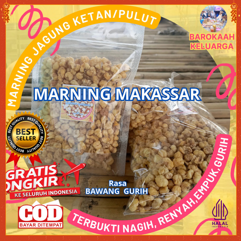 

MAKARONI MARNING JAGUNG SULTAN/ SNACK MARNING JAGUNG KETAN/ JAJAN MARNING JAGUNG SUPER EMPUK (250gr) GURIH BAWANG HARGA SPESIAL