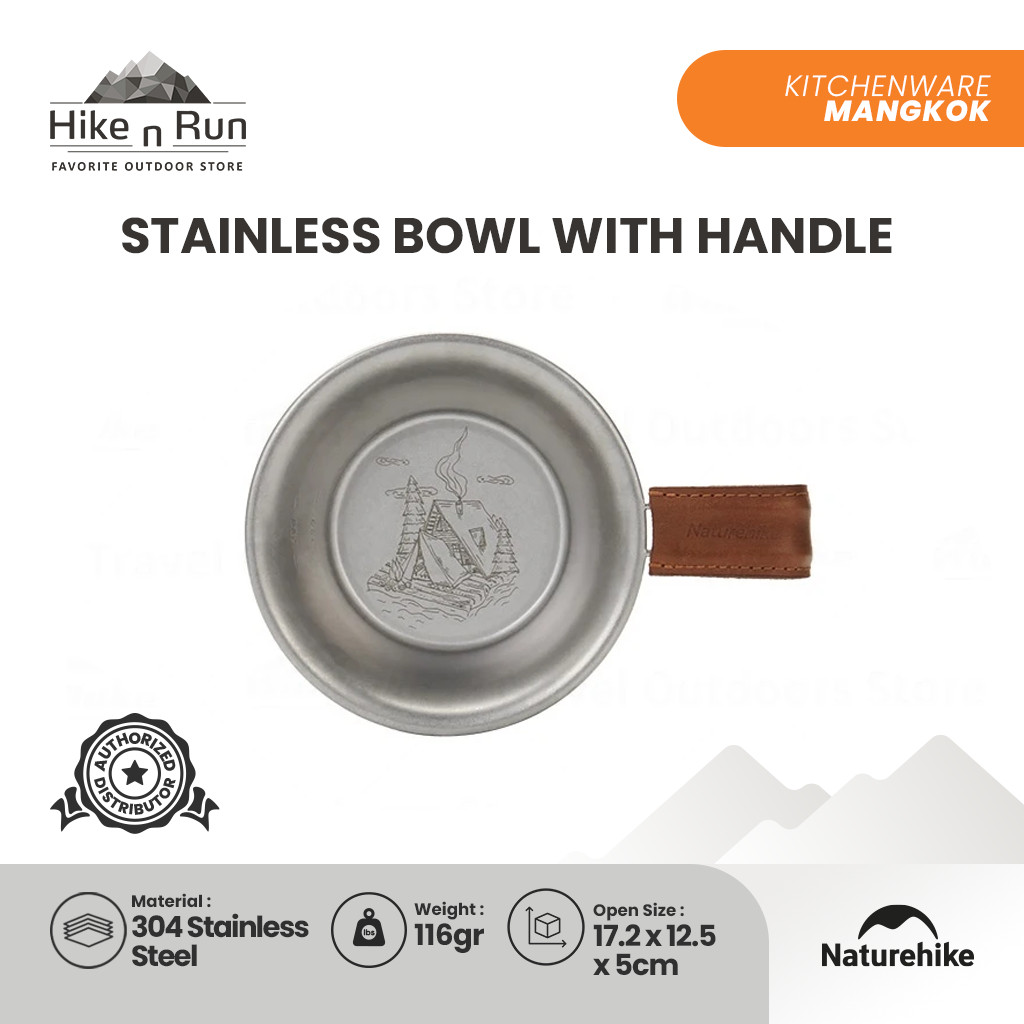 Naturehike Mangkok Stainless Dengan Handle NH21SJ002 Bowl Ultralight Camping