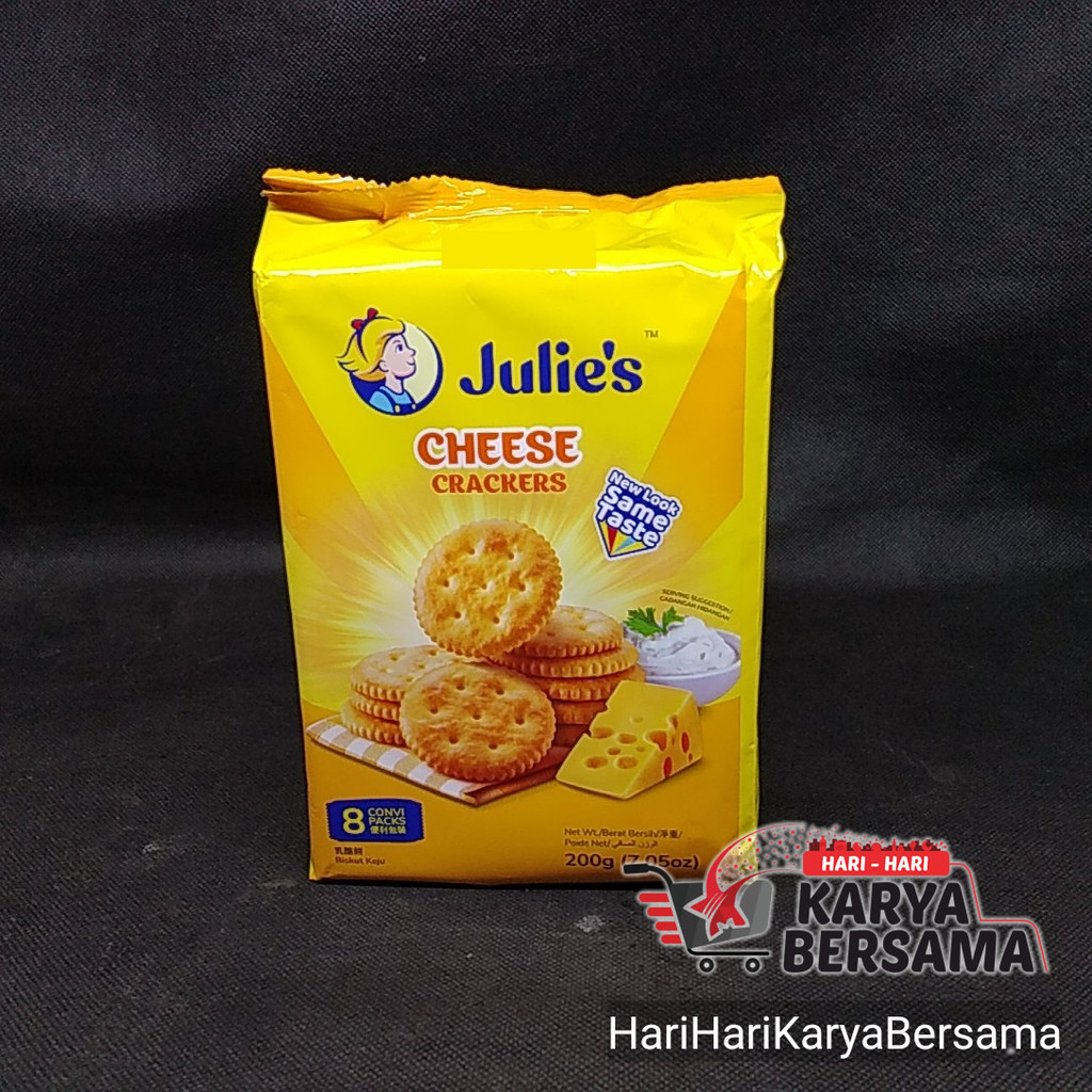 

MAKANAN RINGAN BISKUIT JULIES JULIE'S JULIES CHEESE KEJU CRACKERS 200GR