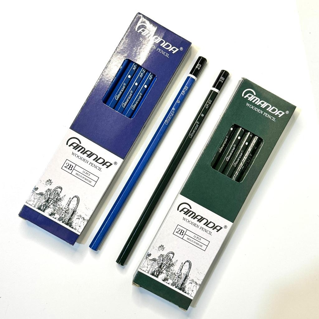 

[BS 615] (Isi 12pcs) Pensil 2B / Pensil Ujian Komputer Amanda Hijau Biru
