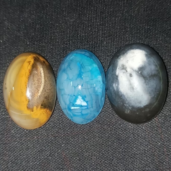 Paket Nomor 43 Natural Batu Akik Motif Gambar Unik Antik Bukan Cincin Perak Emas Bacan Pirus Kecubun