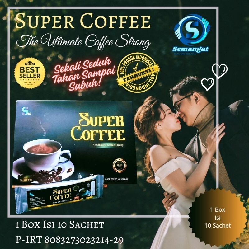 

SUPER COFFEE 1 BOX ISI 10 SACHET THE ULTIMATE COFFEE STRONG ORIGINAL SBB