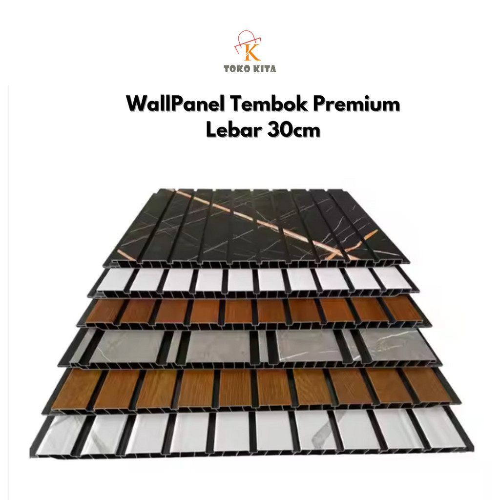 Wood Panel Lebar 30cm Dekorasi Rumah Mewah / Wallpanel Panel Dinding Kayu Dekoratif Panjang 2.9m & 1