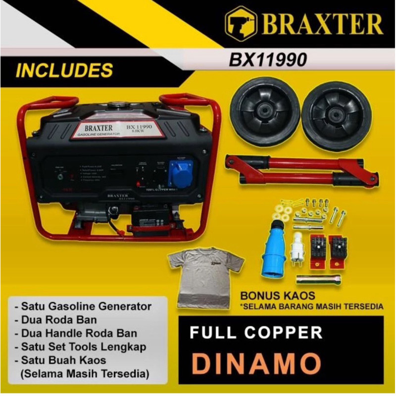 GASOLINE GENERATOR 8500 WATT / GENSET (BX11990) BRAXTER GASOLINE GENERATOR / GENSET (BX11990) BRAXTE