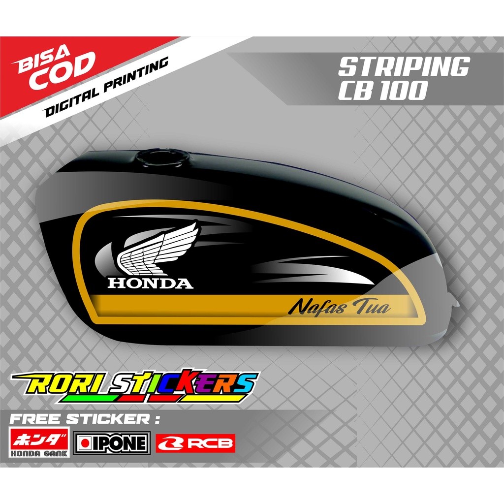 STRIPING VARIASI CB100 HONDA GANK / STICKER MOTOR HONDA CB100 CLASSIC