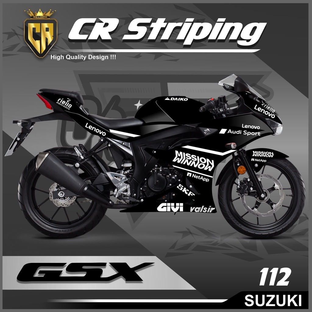 Cutting Sticker GSX 150 R - Aksesoris Motor Stiker GSX 150 R Schotlite Cutting Stiker Striping Lis V
