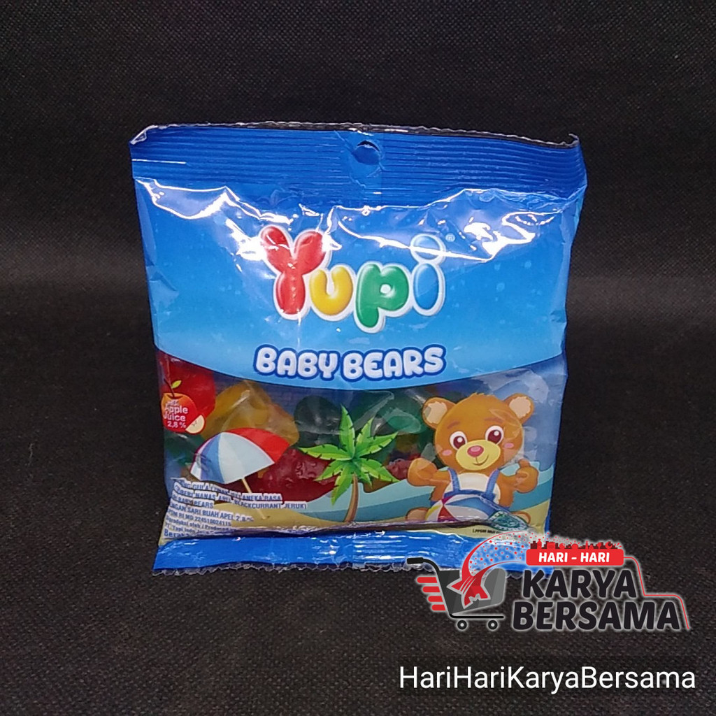 

MAKANAN RINGAN PERMEN JELLY YUPI BABY BEARS 45GR