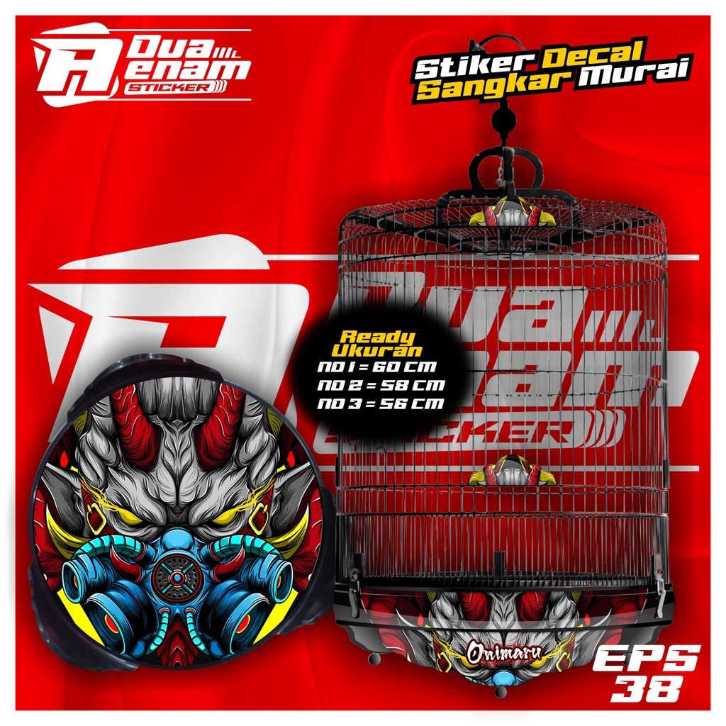 Stiker Sangkar MURAI MODEL ONIMASK JPN High Quality Bisa REQUEST CUSTOM - A26