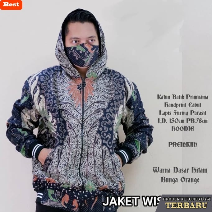 hoodie pria keren hoodie batik pria Hoodie batik jaket batik premium bomber batik - XS