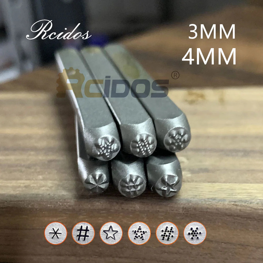 

3mm 4MM Star Pound Asterisk Design Metal Jewelry Stamps,RCIDOS Dot DIY Bracelet/jewelry symbols steel stamp,1pcs price
