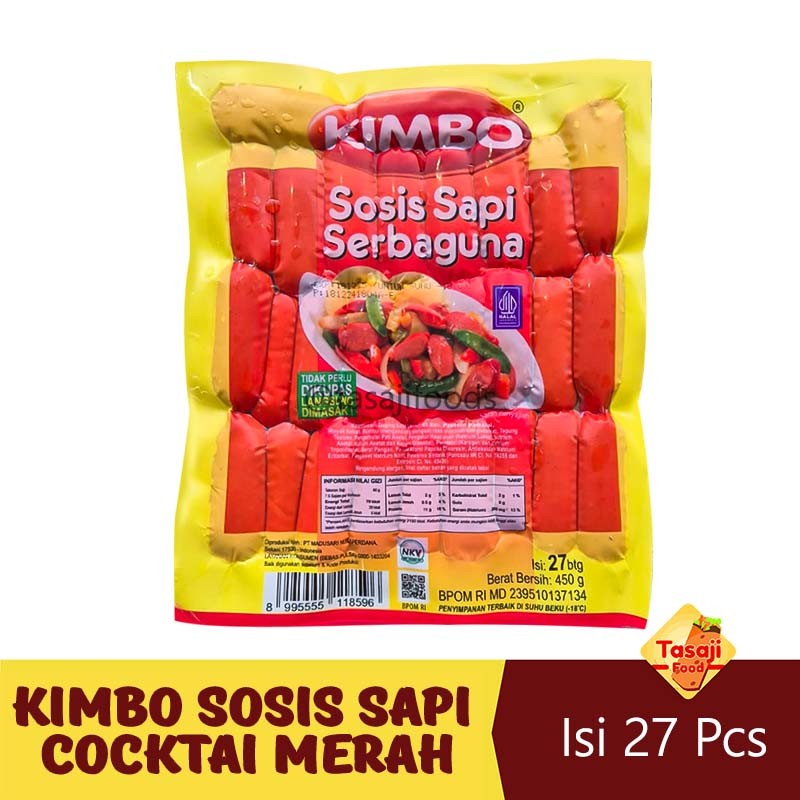 

Kimbo Sosis Sapi Cocktai Merah 450gr - Isi 27 Pcs