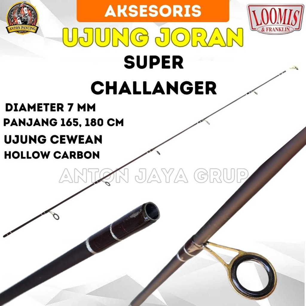 Ujung Joran Loomis Super Challanger Panjang 165, 180 Bahan Carbon Hollow