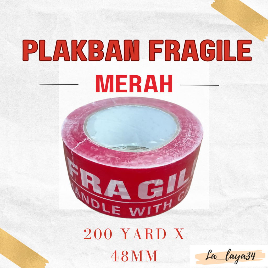 

Plakban Fragile Merah 48mmx 200 yard