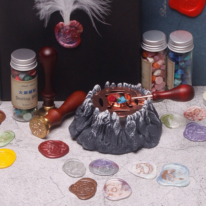 

Volcano Furnace Sealing Wax Furnace Stove Retro Wax Seal Melting Warmer Decorative Wax Beads Stick Heater Glue DIY Wax Heater