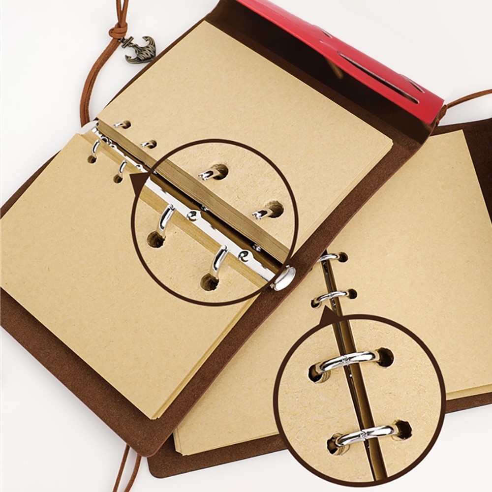 

[DOTDING] Buku Catatan Agenda Harian Binder Kertas Cover Kulit Desain Retro Compass Notebook Kantor Sekolah A073