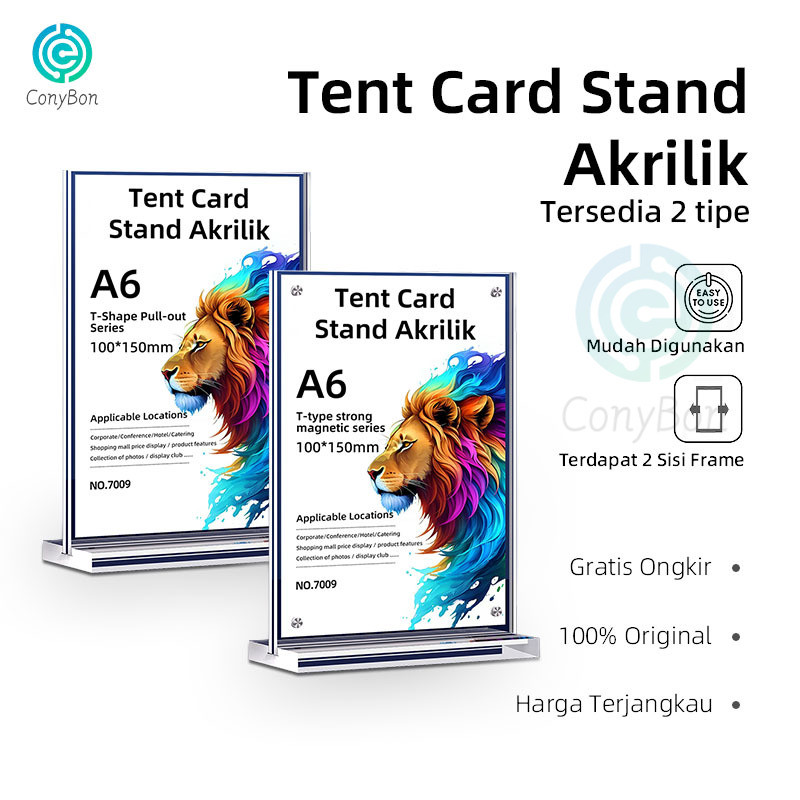 

(COD)Tempat Brosur A6 1.5mm Portrait 2 Sisi / Tent Holder / Tent Card Stand Akrilik