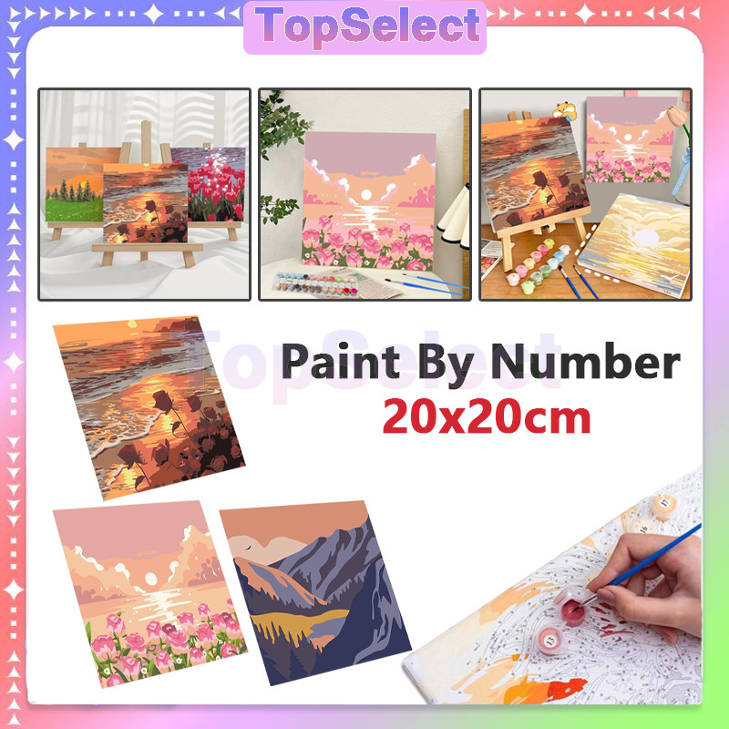 

Canvas Paint By Number Kit DIY 20x20cm / DIY Digital Painting Kit / Paint By Number