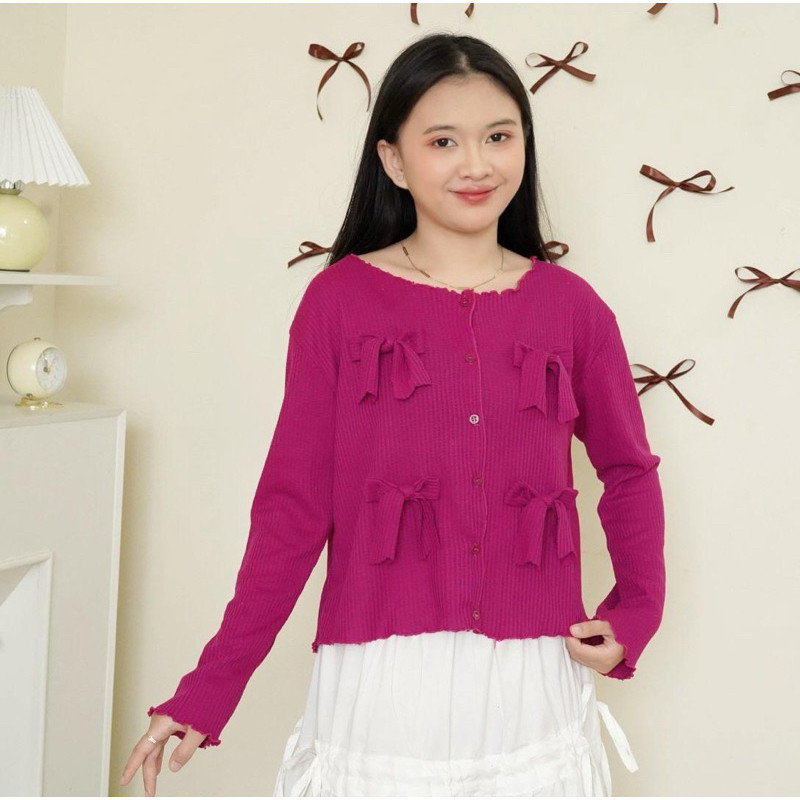 BEBENGKRIBBO - ZFS CARDI WANITA RAZETA / SOFTGIRL CARDI PITA / Outer Model Kekinian Pita Kombi Korea