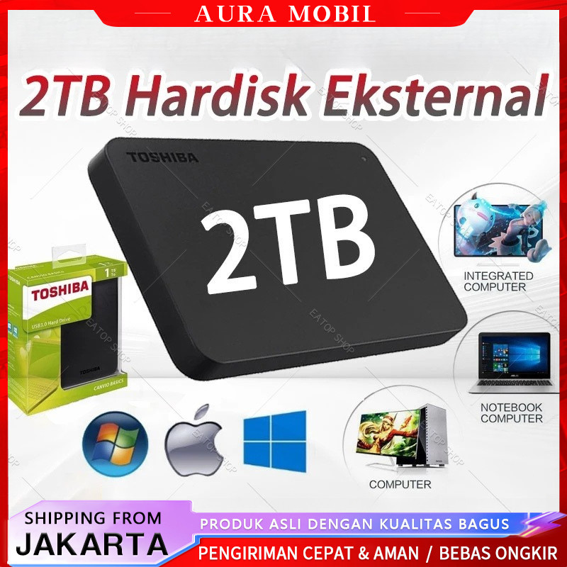 Toshiba SSD Portable SSD External Hardisk Eksternal Hard Drive USB 3.0 2TB Portable Eksternal Hardis
