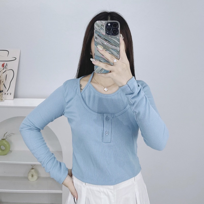 Joveta Crop Top | Crop Top Lengan Panjang