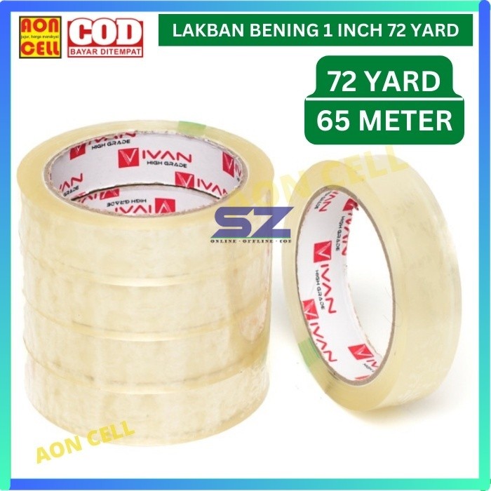

lakban isolasi bening 1 inch 72 yard 65 Meter good quality kuat merekat