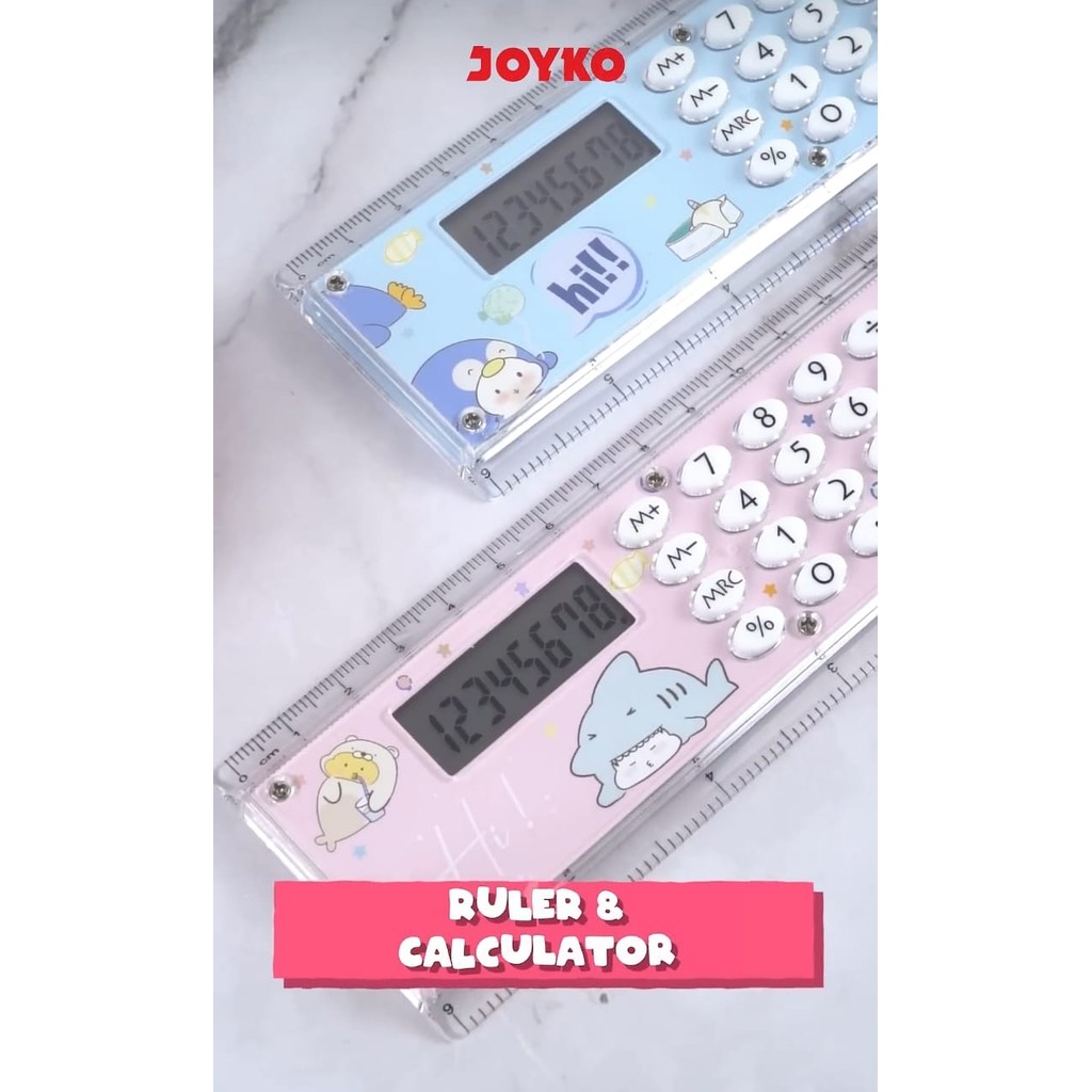 

Kalkulator & Mistar Garisan Color JOYKO RL-CC73 Dual Function / Calculator & Ruler Penggaris