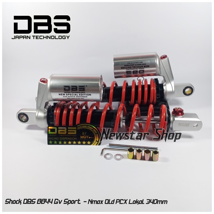 Shockbreaker shock Tabung nmax old pcx 150 lokal DBS 8844 340mm 340 mm - Silver/Red