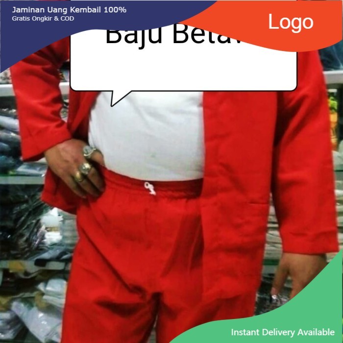 LARIS Baju Pangsi Adat Betawi Setelan Jawara Dewasa Pakaian Daerah