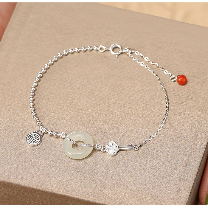 Gelang rantai perak perhiasan wanita/gelang perak wanita/gelang perak giok hangat