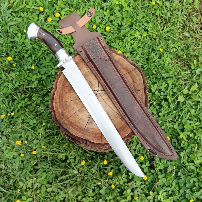 js pisau golok sembelih hss sarung kulit asli