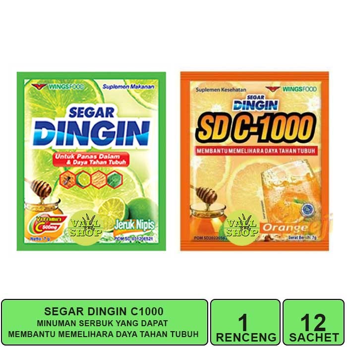 

1 RENCENG ISI 12 SACHET SEGAR DINGIN VIT C 1000