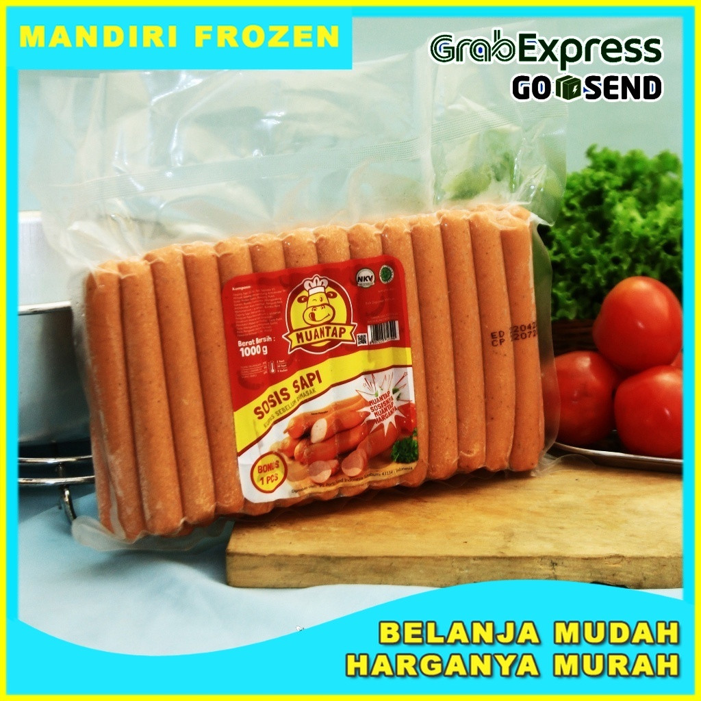 

(DERIFROZEN) MUANTAP Sosis Sapi 1kg - Makanan Beku Olahan