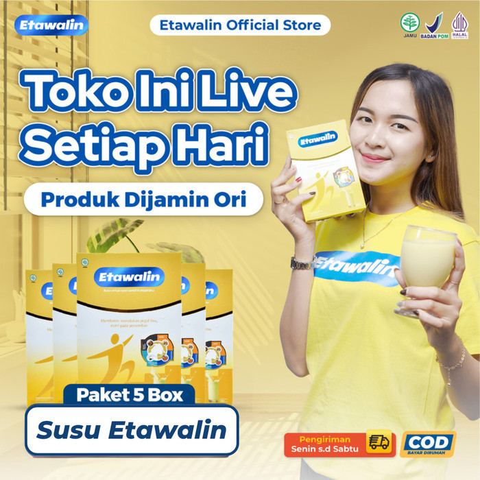 

[PROMO]Best Seller Paket 5 Box Etawalin - Susu Kambing Etawa Alami Redakan Nyeri Sendi