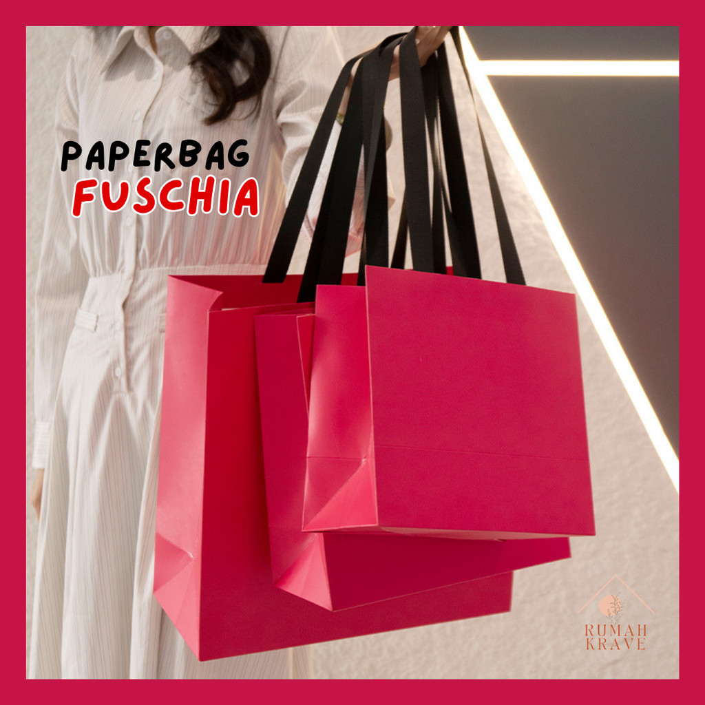 

RUMAH KRAVE - Paperbag Fuschia Pink Kantong Tempat Kado