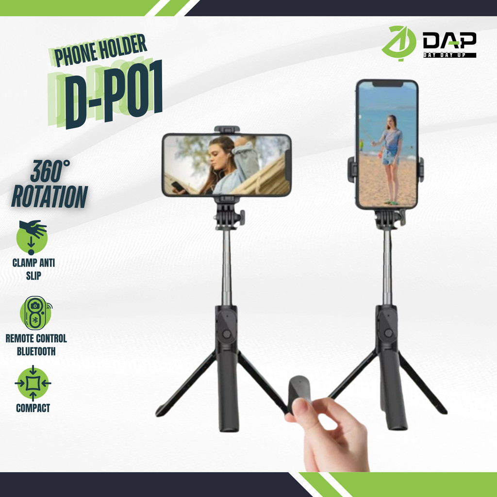 Tongsis Merk DAP . Selfie Stick Tongsis Bluetooth Tripod 3 In 1 / Tongsis HP Tripod Bluetooth - Orig