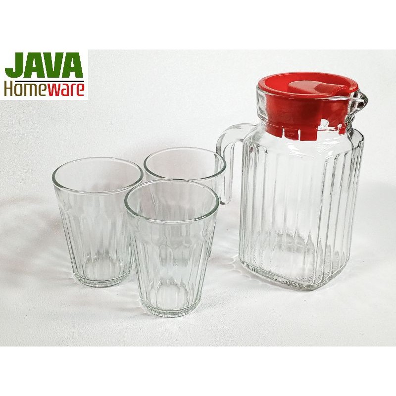 DRINK SET LEMON LIME | DRINK SET KACA | TEKO GELAS KACA | TEA SET | GELAS PITCHER KACA