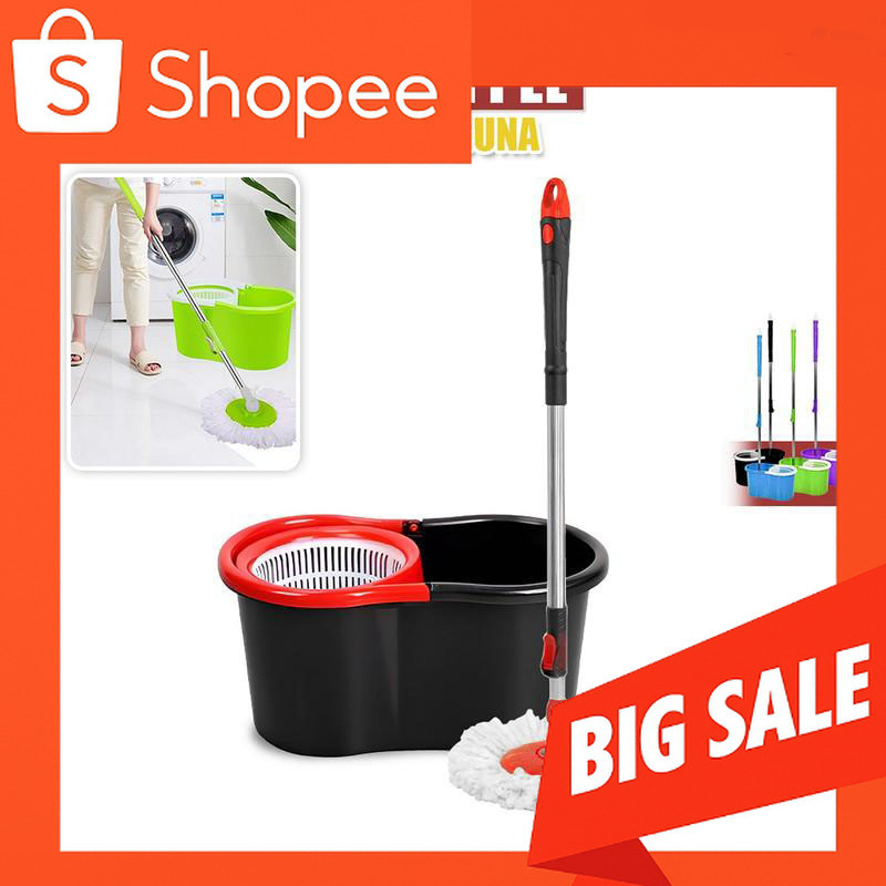 Alat Pel Lantai Besar Super Mop stainless Otomatis Spin Mop Magic dan Ember Pembersih Lantai Terbaru