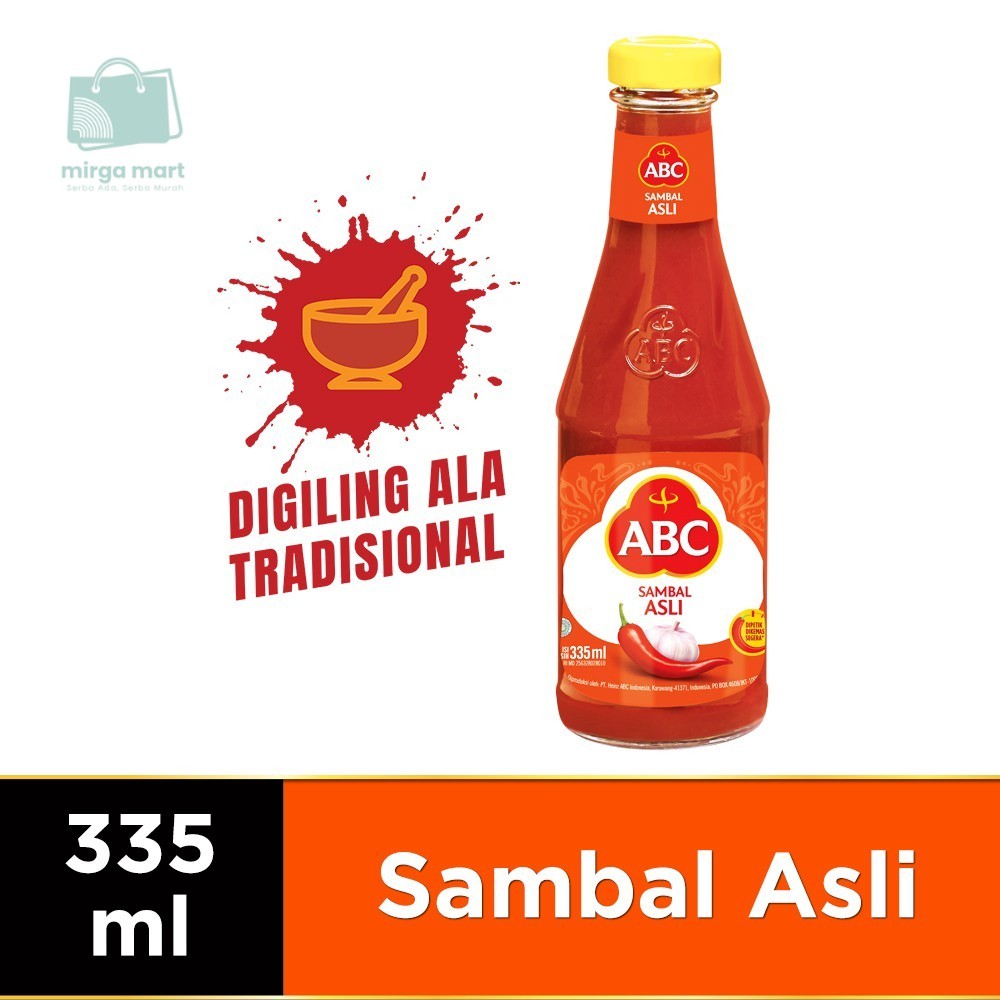 

ABC Saus Sambal Asli Pedas Unik 335 Ml mirga mart mlg