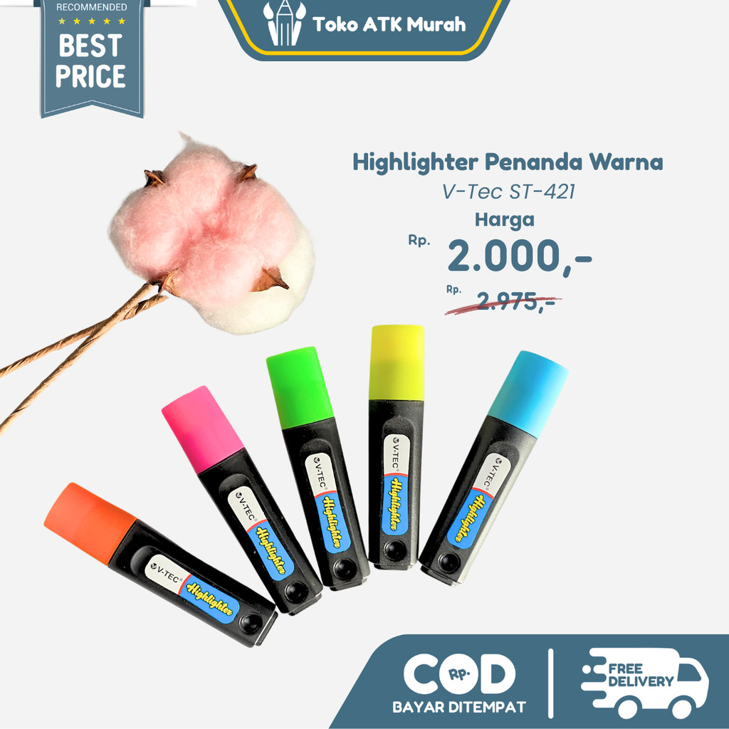 

Highlighter Penanda Catatan Fluorencent / Stabilo V-Tec ST-421