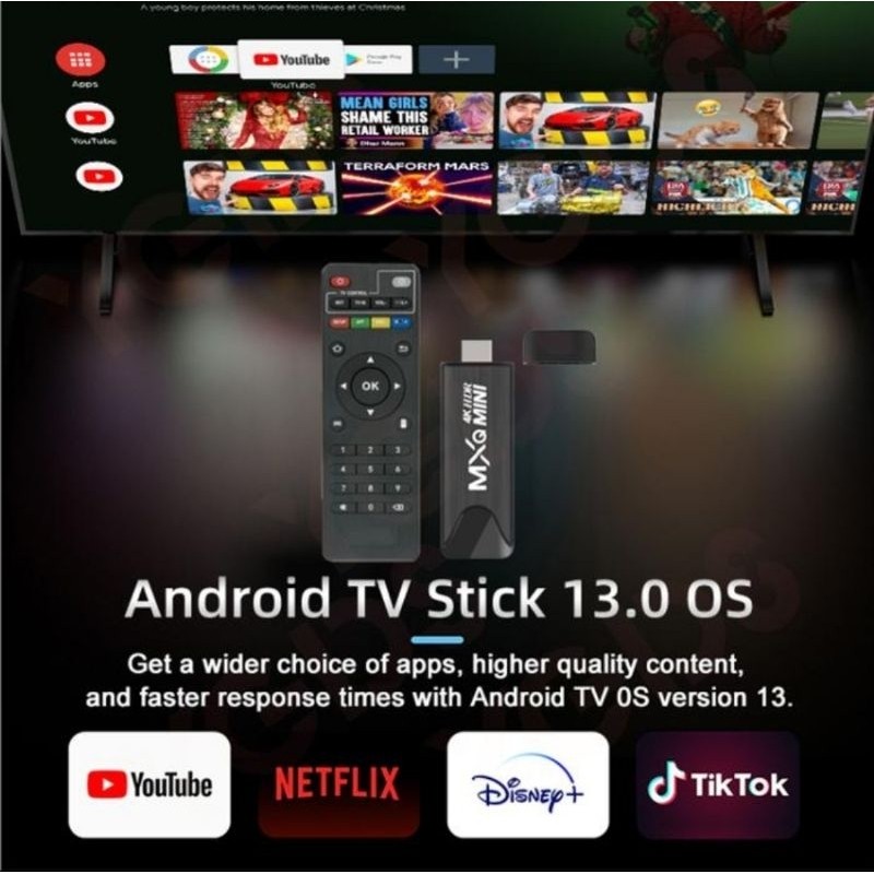 Android TV Stick - Ubah TV biasa menjadi Smart TV - Bisa Youtube Tiktok Netflix dll